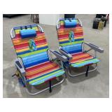 2 Tommy Bahama Folding Backpack Chairs