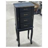 Black Jewelry Armoire w/ Jewelry