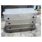 4 Sterilite Rolling Totes w/ Lids