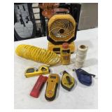 Fan / Laser Level / Stud Finder / Chalk Boxes /