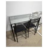 Glass Top Dining Table w/ 2 Chairs