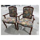 2 Wooden Padded Accent Chairs