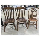 3 Wooden Chairs