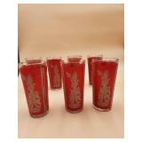 47:2 Asian Theme Vintage MCM Drinking Glasses