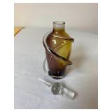 37:13 Yellow/Purple Swirl Glass Perfume Bottle