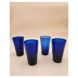 40:2 - 4pc Cobalt Glass Drinking Glasses