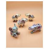 45:3 Hamilton Collection Floral Elephant Figurines