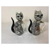 38:4 (2) Cat Glass Paperweights