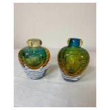38:5 Pair MURANO Swirl Glass Vases