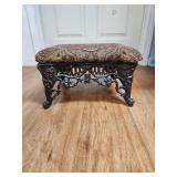 Tapestry and Iron Short Footstool