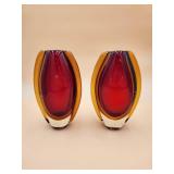 43:2 Matching Art Glass Custom Vases