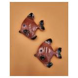 Pair Vintage MCM Ceramicraft Wall Fish