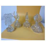 37:16 Four Large Clear Glass Perfume Bottles