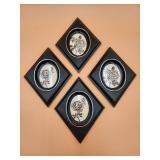 40:3 - 4pc Vintage Plastic Wall Pictures