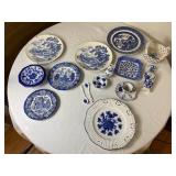 38:1 Assorted Blue Delft Willow Dishes Plates