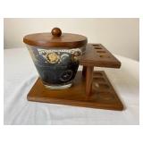24:2 Wood & Glass Vintage Pipe Stand Humidor