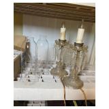 Antique Glass Prism Mantle Lamps