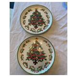 Pair Lefton Christmas Tree Plates