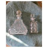 2 Heavy Glass Decanters