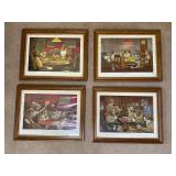 4pc Dogs Playing Poker Framed Prints
