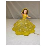 Vintage Popcorn Yellow Doll Lamp