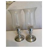 #63 Pair Hurricane Candle Lamps - Mercy Award