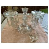 Vintage Cambridge Crystal Prism Candle Holder