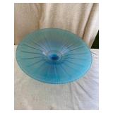 Iridescent Blue Pedestal Dish