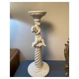 BR1 - Porcelain Cherub Pillar Candle Holder