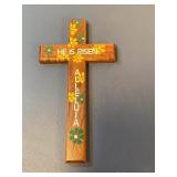 He Is Risen Wooden Wall Cross