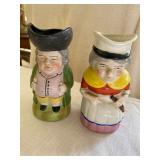 Porcelain Colonial Couple Pitchers Made in Japan