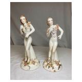 #98 Dresden Pair of Lady Figurines