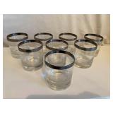 Silver Trim Dorothy Thorpe Style Bar Glasses