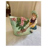 Garden Girl Ceramic Planter