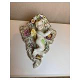 #59-60 (2) Cherub Porcelain Wall Pockets