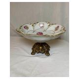 #138  Floral Dish on Metal Stand