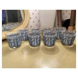 8pc Wedgwood Style Greek Highball Bar Glasses