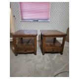 Pair Wood End Tables