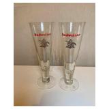 #20 (2) Vintage Budweiser Pilsner Beer Glasses