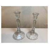 #43 Etched Crystal Candle Holders