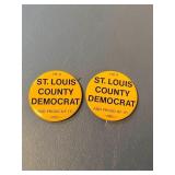 I Am A Democrat Vintage STL County Pins