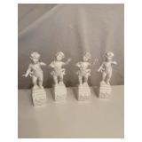 4pc Ardalt Pedestal Porcelain Cupids
