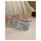 MCM Mixed Drink Theme Bar Glasses