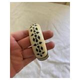 Vintage Inlaid Bovine Bone Bangle Bracelet