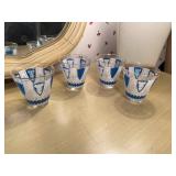 Mid Century Blue Bar Glasses