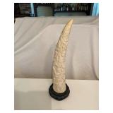 Carved Alabaster Resin Tusk Horn