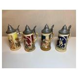 4 Small Beer Steins