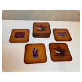 #31 Leather Beer Coasters BUD MAN Budweiser
