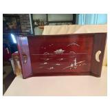 Inlaid Mother of Pearl Serving Tray