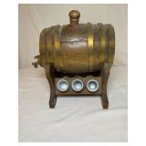 Wooden Barrel Decanter & Shot Glasses